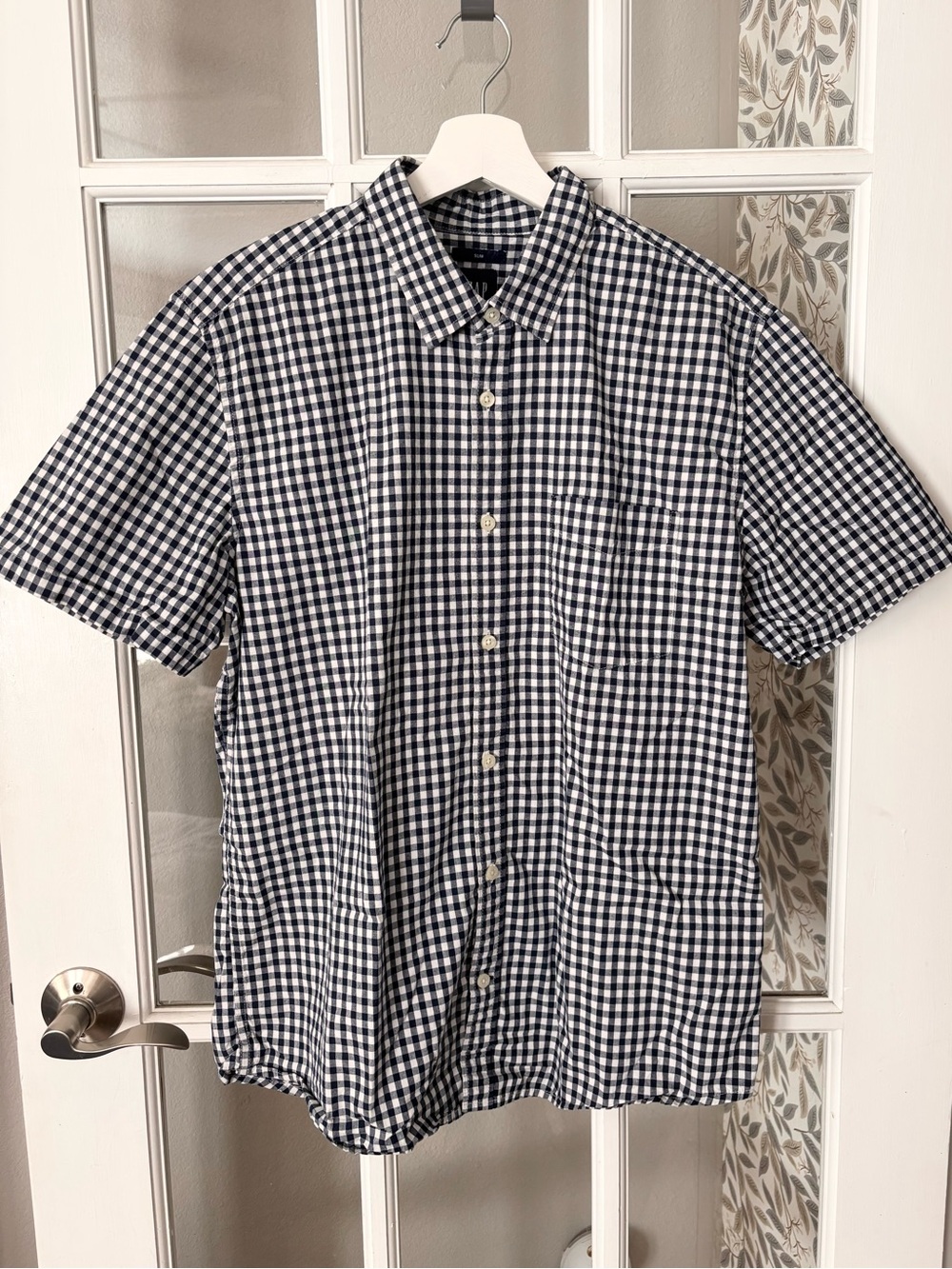 GAP Gingham Preppy Slim Button Down Shirt Sz L